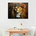 thumbnail image 2 of COMIO Lion of Judah Jesus Christ Wall Art Canvas Black Jesus Canvas Wall Art Paintings Wall Decor for Living Room Christ Jesus Pictures Lion Poster Canvas Prints Office Pictures for Wall, 2 of 4