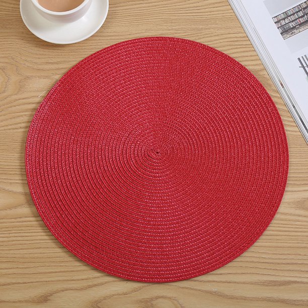 Posavasos redondo de polipropileno tejido para mesa de comedor, con aislamiento térmico, tejido simple, retro, ligero y lujoso