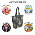 thumbnail image 7 of FORMRS Womens Canvas Tote Bag with Zipper Inner Pocket Shoulder Handbag, Peacock Feathers Pattern, 7 of 7