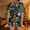 thumbnail image 4 of Hxshgdsn Womens Christmas Pajamas Set Short Sleeve Tops And Elastic Shorts With Pocket Loungewear Black 6 M, 4 of 7