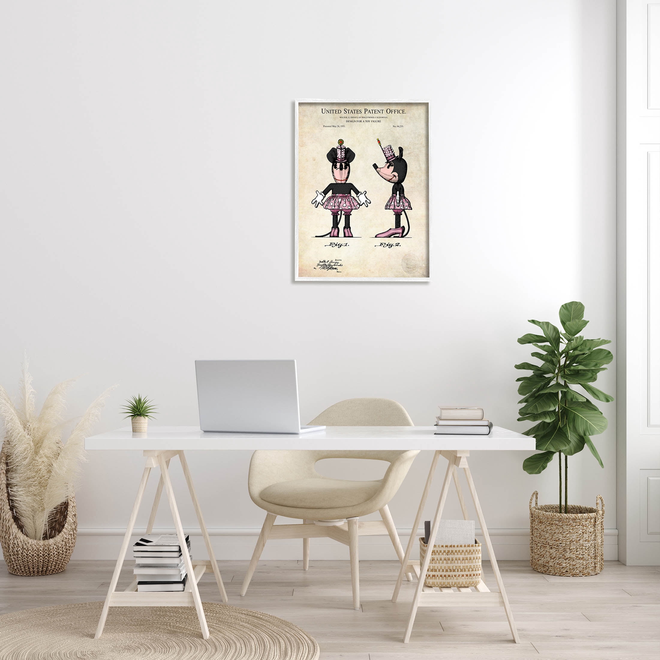 Stupell Industries Mouse Character Figure Diagram Graphic Art White Framed Art Print Wall Art, Design by Karl Hronek
