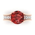thumbnail image 2 of Clara Pucci 18K Rose Gold 3.39 Natural Garnet Engraveable Engagement Ring + Wedding Band Set, 2 of 7