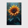 thumbnail image 2 of Sunflower Flower Canvas Wall Art 8x12 inches - Muted Antique Rustic Botanical Sunflower Flower Watercolor Artwork for Bedroom, 2 of 5