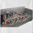thumbnail image 6 of Geometric Soft Flannel Fleece Throw Blanket, Vector Illustration Seamless Pattern Background for Wall or Floor with Squares, Cozy Plush for Indoor and Outdoor Use, 60" x 80", Multicolor, by Ambesonne, 6 of 6