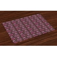 thumbnail image 1 of Ambesonne Floral Place Mats Set of 4, Hippie Flourishing Flowers, Standard Size, Chocolate Pink Purple, 1 of 4