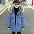 thumbnail image 5 of EnJoCho Boys Winter Long Puffer Parka Hooded Fa𝗎x F𝗎r Fleec𝖾 Lined Jacket Youth Windproof Warm Insulated Quilted Down Snow Coat Outerwear Coats, 5 of 8