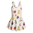 thumbnail image 4 of Uourmeti Girls' One Piece Skirted Swimsuit, Hand-drawn Fruit Print | Quick Dry Stretch Swim Dress for Beach, Pool & Summer Vacation, 4 of 8