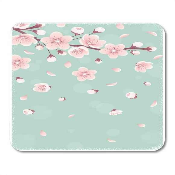 POGLIP Vintage Pink Vertical with Cherry Blossom Spring Flowers Falling Petals Retro Place for Your Text Design Mousepad Mouse Pad Mouse Mat 9x10 inch