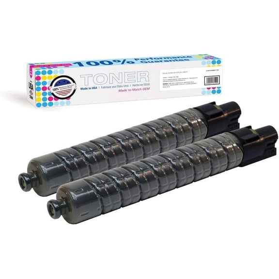 MADE IN USA TONER Compatible Replacement for Ricoh Savin MP C3002 MP C3502 MPC3002 MPC3502 841735 - Black, 2 Pack 28,000 Pages