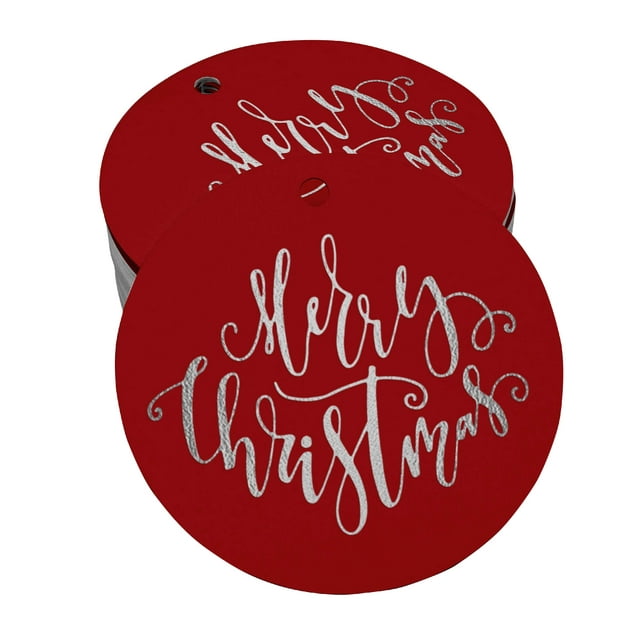 Inkdotpot Étiquette de Noël en Feuille d'Argent Véritable 50 Pcs
