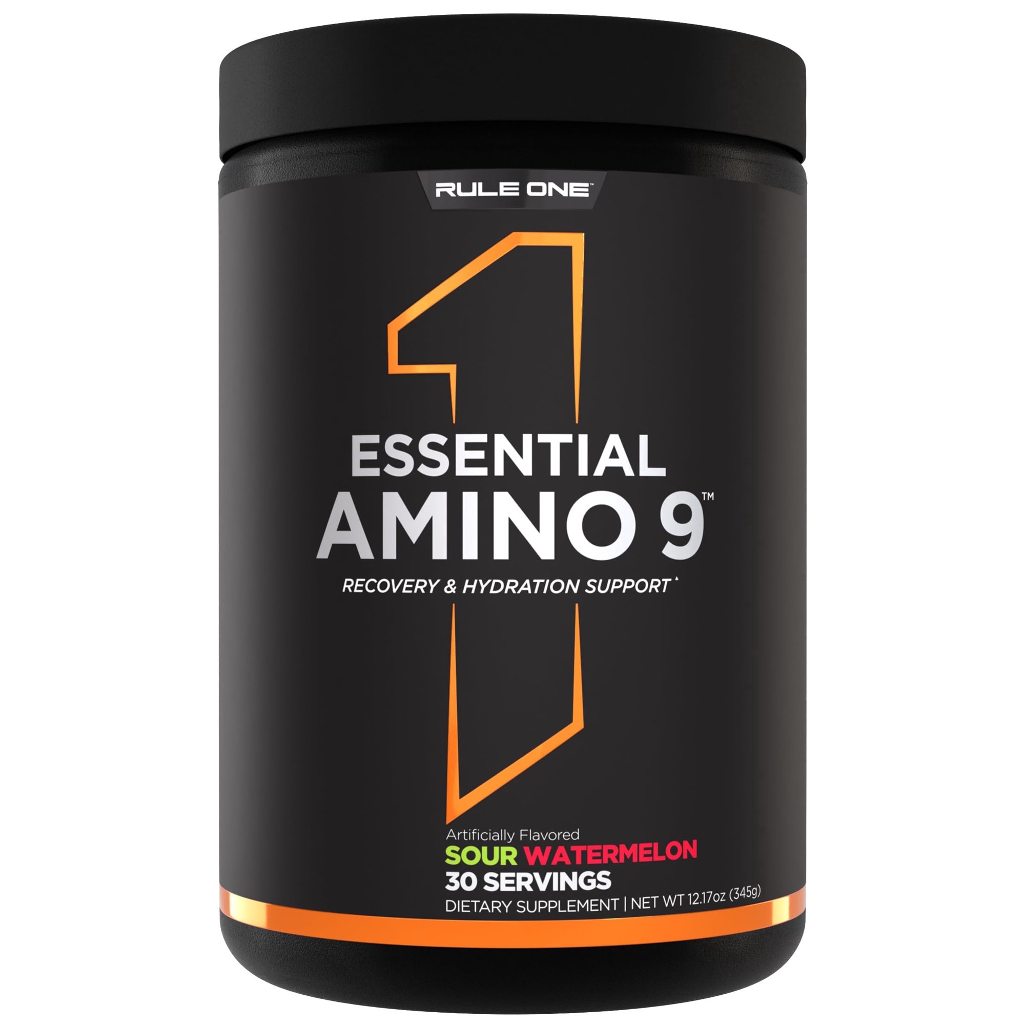 Rule 1 Proteins Essential Amino 9 – Recovery & Hydration Support with 7.5g of Essential Amino Acids + Electrolytes (30 Servings, Sour Watermelon)
