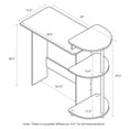 thumbnail image 5 of Furinno Compact Computer Desk with Shelves, Americano/Black, 11181AM/BK, 5 of 5