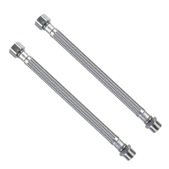 Stainless Steel Flexible Tubes 3/8 Inch for Hot and Cold Water Applications Home Plumbing Needs Secure Faucet Connection