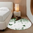 thumbnail image 2 of Round Rugs 4 Ft, Green Spring Botanical Non Slip Area Rugs for Kitchen Bedroom Entryway, Weeping Eucalyptus Butterfly Washable Carpet Runner Rug Floor Mats for Bedroom Home Decor, 2 of 8