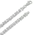 thumbnail image 2 of Men's 6.1mm Solid .925 Sterling Silver Flat Byzantine Chain Necklace, 24 inches, 2 of 6