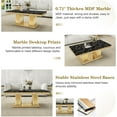 thumbnail image 3 of 47" Modern Faux Marble Console Table, Rectangular Top & Pillar Stainless Steel Base, Narrow Entryway Table for Entrance, Hallway, Foyer, or Living Room, 3 of 5