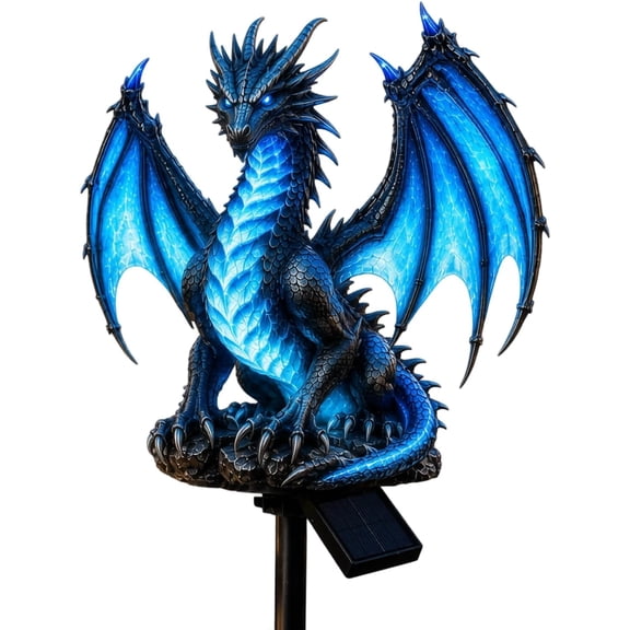 Solar Dragon Legacy Golden Ember Edition Garden Light - Dragon Solar Garden Light Stake, Halloween Outdoor Statue Lamp, Outdoor Yard Patio Pathway Garden Decor, Decor for Halloween