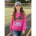 thumbnail image 6 of Aideaone Girls Sweatshirts Crewneck Cute Cartoon Graphic Pullover Long Sleeve Relaxed Fit Tops Rose Pink 5-14Years, 6 of 7