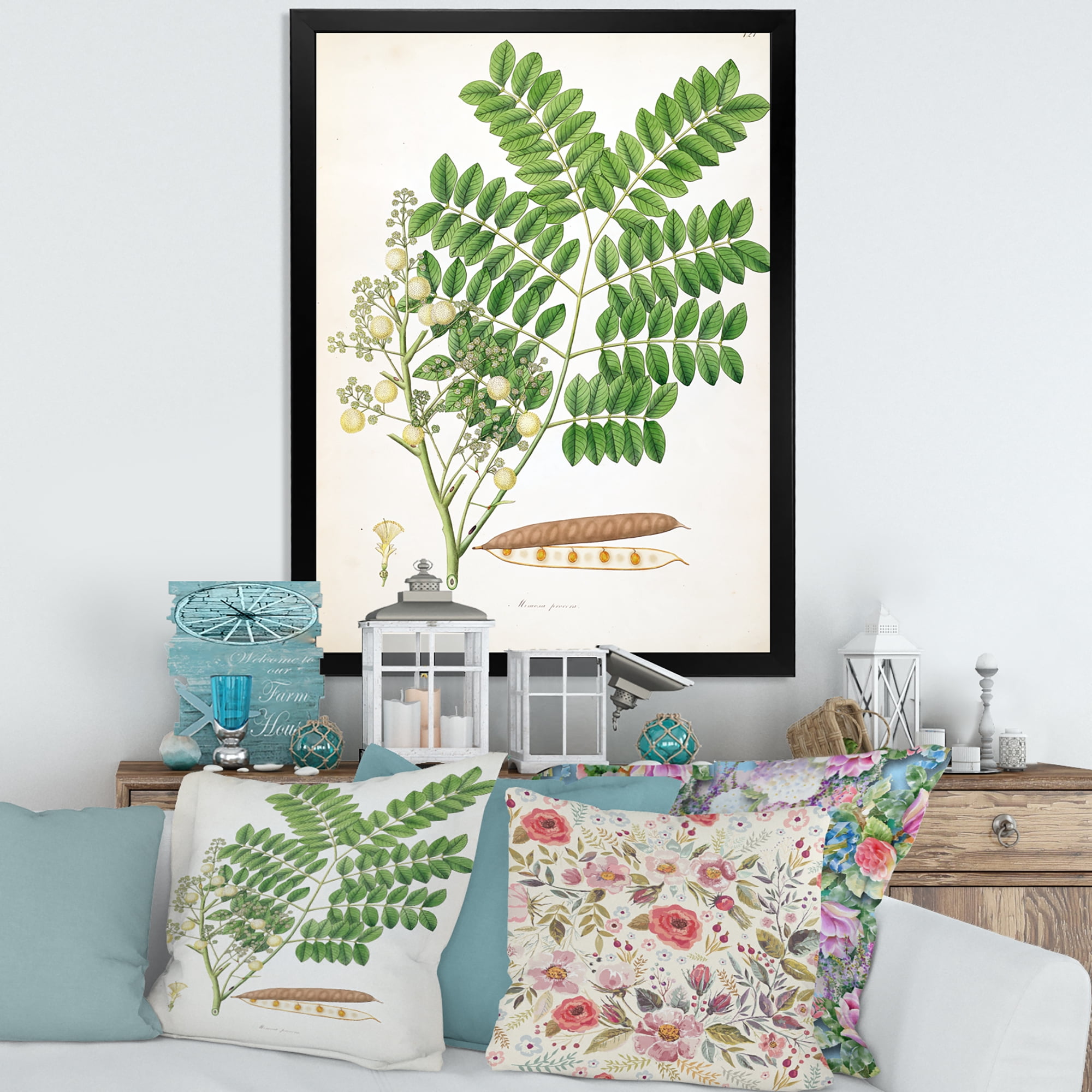 Designart 'Ancient Botanicals VII' Farmhouse Framed Art Print