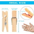 thumbnail image 4 of Fusion 1.35 Inch Mini ClothesPins for Photo【100 Pcs】 with 32 Feet Jute Twine，Mini Clothes Pins for Crafts,Wooden Small Clothes Pins for Pictures,Tiny Decorative Clothespins for Baby Shower, 4 of 9