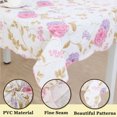 thumbnail image 5 of Unique Bargains Vinyl Table Cover Purple Pink Flower Pattern Tablecloth 41" x 60", 5 of 8