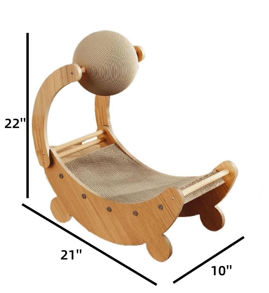 Colourtree 21.1" L x 10.08" W x 22.05" H Cat Scratching Board Cat Scratch Pad, Cat Scratch Ball Decoration Cats Nest, Cat Scratcher Toy Lounge Bed for Kitty Dogs Furniture Protection