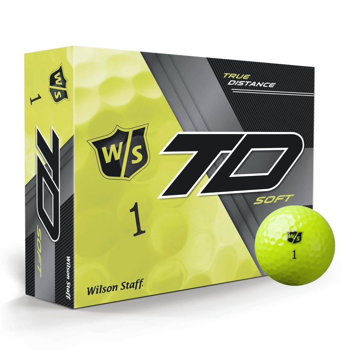 Wilson Staff True Distance TD Low Compression Soft Yellow Golf Balls, 6