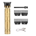 thumbnail image 1 of Cortapelos para hombre con potente motor rotativo, recortadora profesional recargable para barbería, color dorado., 1 of 5