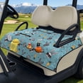 thumbnail image 2 of COEQINE Golf Cart Seat Covers Blanket, Travel Sports Cart Seat Cushion Covers for 2 Person Seats Club Car, Universal Golf Accessories for Summer or Winter, Easter Bunny Carrot Blue, 2 of 8
