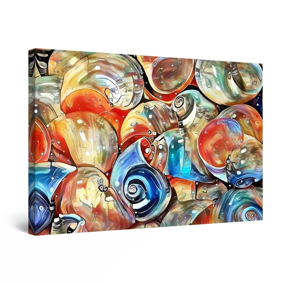 Startonight Canvas Wall Art Abstract - Collection of Fossil Shells Painting - Large Artwork Print for Living Room 32" x 48"