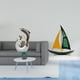thumbnail image 2 of Escultura moderna abstracta de un delfín de cerámica y un de hierro para soporte de TV, chimenea, oficina, sala de estar, mesa de centro, escri, 2 of 8