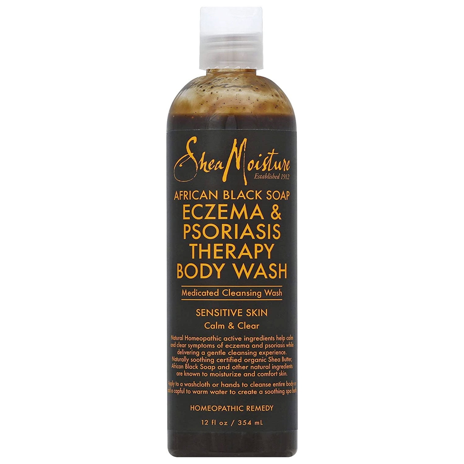 Shea Moisture African Black Soap Eczema &amp; Psoriasis Therapy Body Wash, 12 Oz. - Walmart.com