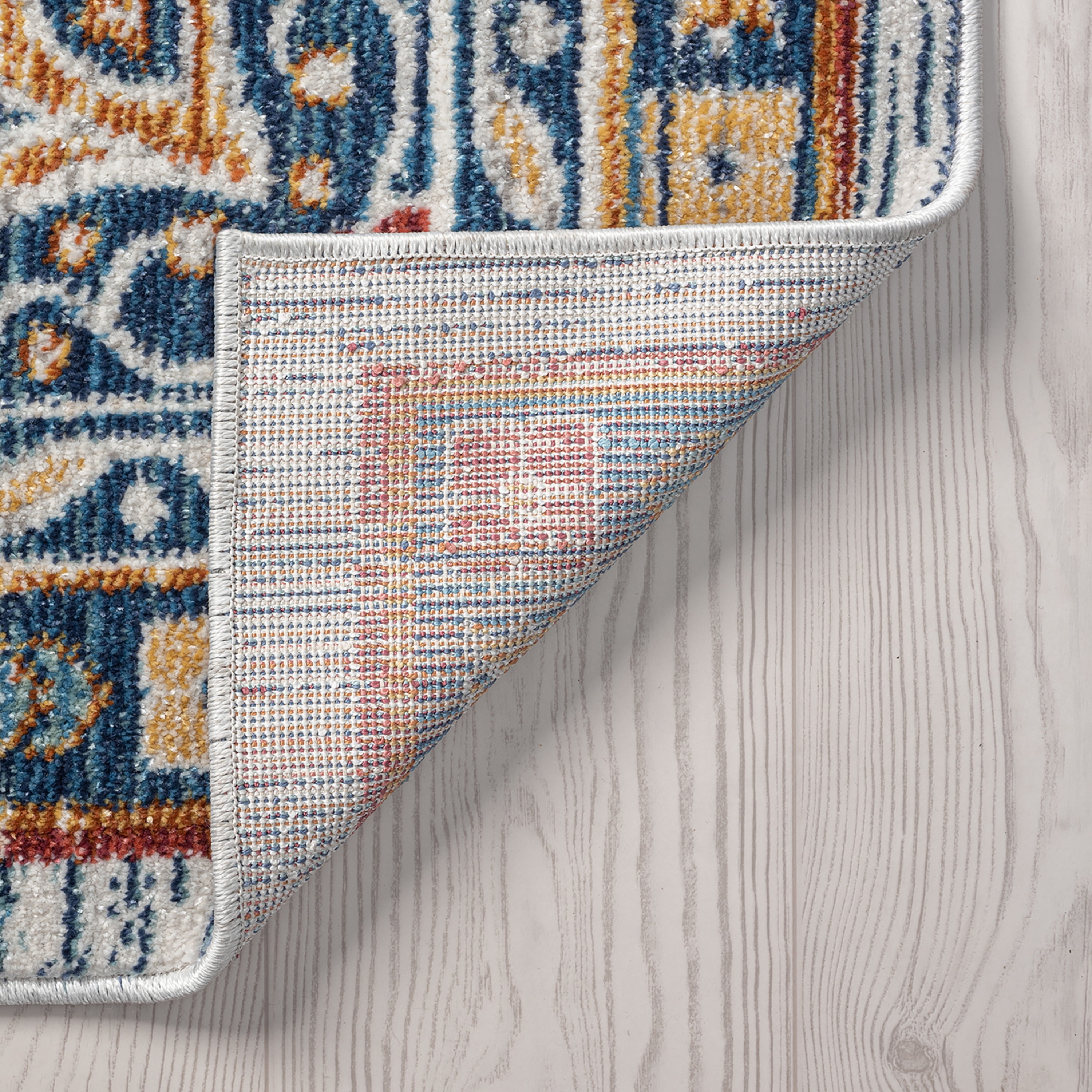 Traditional 9x12 Area Rug (8'10'' x 12'2'') Medallion Navy, Aqua Living Room Easy to Clean