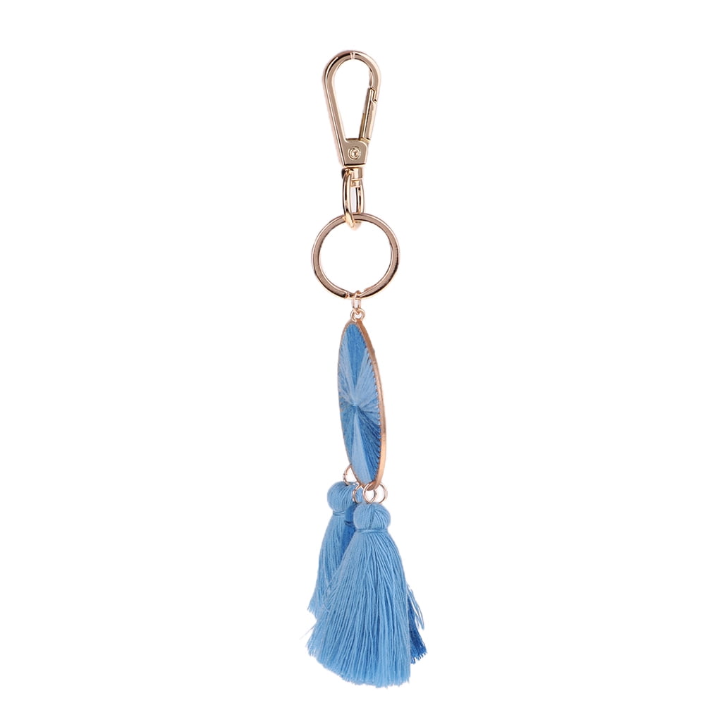 1PC Candy Color Tassel Star Decor Keychain Bag Purse Pendant Key Ring Holder New 