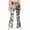 Light Gray, variant on Grblisyd Camo Pants for Girls Flare High Elastic Waist Dress Trousers Fashion Maple Leaf Print Uniform Pants With Button