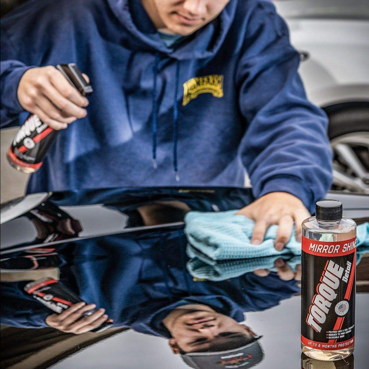 Torque Detail Mirror Shine - Super Gloss Wax & Sealant Hybrid Spray Superior Shine w/Professional Detailer Protection - Quickly Applies in Minutes, Each Coat Lasts Months - 16oz Bottle