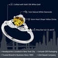 thumbnail image 2 of Gem Stone King 0.71 Ct Heart Shape Yellow Citrine White Diamond 10K White Gold Irish Celtic Claddagh Ring, 2 of 7