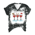 thumbnail image 2 of SDJMa Women's Classic-Fit 100% Cotton Short-Sleeve T-Shirt Women Casual Print Christmas Loose Short Sleeve V-Neck Tops, 2 of 5