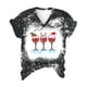 thumbnail image 2 of Puntoco Mujeres Casual Imprimir Navidad suelta manga corta con cuello en V tops Puntoco Puntoco-3125, 2 of 5