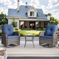 thumbnail image 2 of Giantfurnni Outdoor Swivel Rocking Chairs Set of 2, High Back Patio Swivel Chairs with Side Tabel for Deck Porch Balcony, 2 of 9
