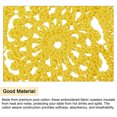 thumbnail image 4 of Uxcell 4Pcs Crochet Doilies 3.94" Cotton Woven Fabric Coasters, Round Handmade Coasters with Floral Yellow, 4 of 5