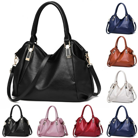 Modstep Purses and Handbags Fashion Ladies Shoulder Bags Soft Leather Crossbody Tote Zip Compartments Shopping Pocket Black