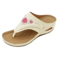 thumbnail image 6 of Pandaie Orthopedic Sandals for Women 2026 Summer Slip on Beach Flip Flops Arch Support Flower Dressy Wedge Casual Boho Slippers White Size 8.5, 6 of 7