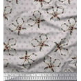 thumbnail image 1 of Soimoi Gray Moss Georgette Fabric Floral Scissor & Dots Decor Fabric Printed Yard 44 Inch Wide, 1 of 3