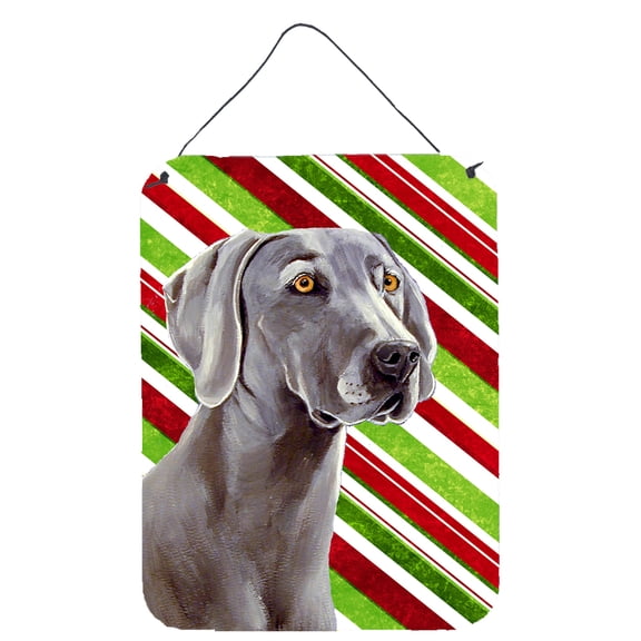 Weimaraner Candy Cane Holiday Christmas Wall or Door Hanging Prints