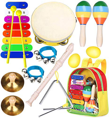 Toddler Musical Instruments-15 Types 22pcs Wooden Toddler Musical Percussion Instruments Toy Set for Kids Preschool Educational Early Learning Musical Toys Set for Boys and Girls