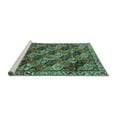 thumbnail image 2 of Ahgly Company Machine Washable Indoor Rectangle Persian Turquoise Blue Traditional Area Rugs, 5' x 7', 2 of 4