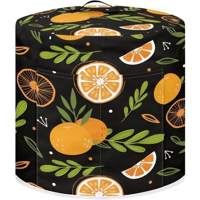 Pressure Cooker Dust Cover Pressure Cooker Cover Air Fryer Cover Pressure Kitchen Appliance Covers with Top Handle and Accessories Pockets Home Decor, Orange