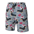 thumbnail image 4 of Balery Christmas Hat Dachshund Traje de Baño Estilo Hawaiano para Hombre, Shorts de Secado Rápido con Bolsillos-3X-Large, 4 of 6