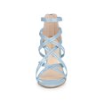 thumbnail image 2 of BLISSFUL STEP Women's Shoes Strappy Lace Up Open Toe Stiletto High Heel Dress Sandals  Sky Blue 5.5, 2 of 7